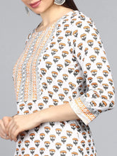 Pure Cotton Printed Kurta Pant Dupatta-VKSKD1110AB